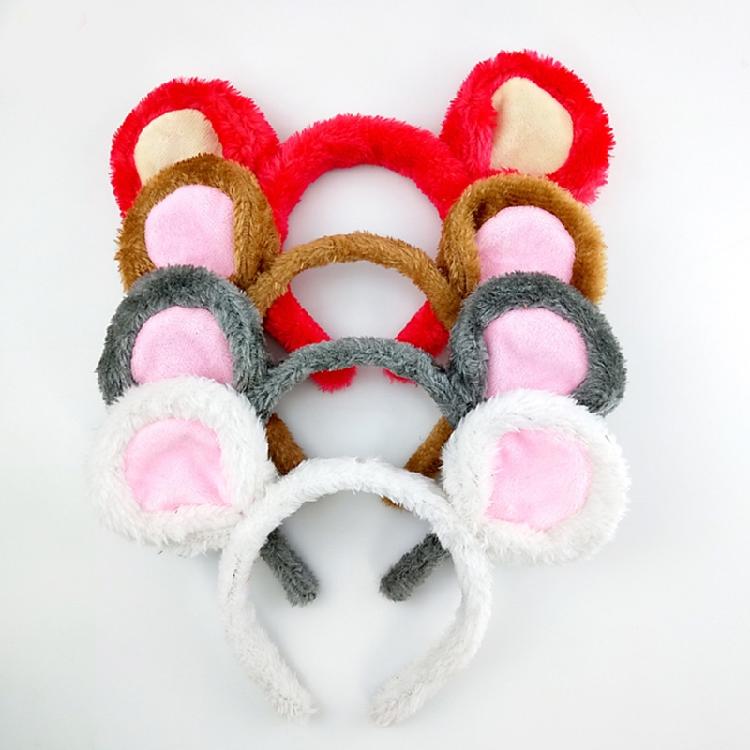 Soft Bear Headband Cartoon Animal Hairband Mouse Ears Hair Hoop for Washing Face