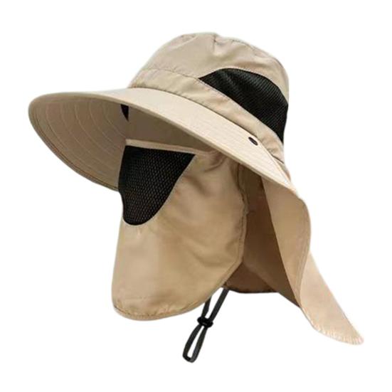 Lightweight Summer Hat Breathable Mesh Bucket Hat 360-Degree Sunshade Fisherman with Detachable Face