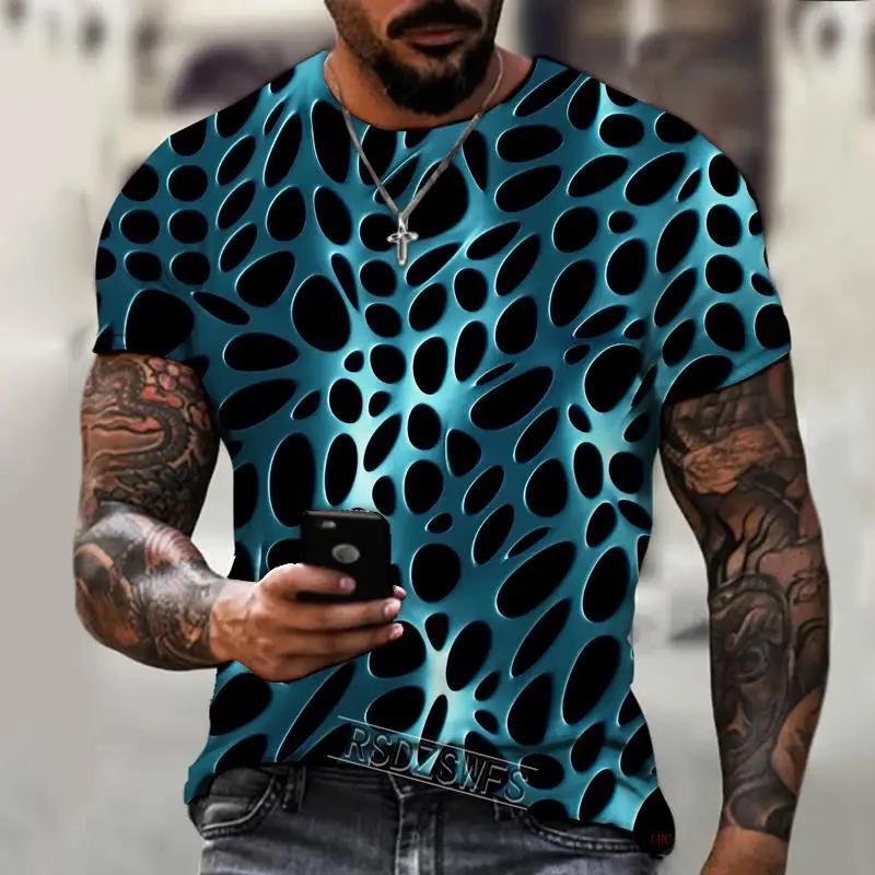 Brand Men's Summer Short Sleeve Three-dimensional Pattern 3d Printing Men's T-shirt Trendy Streetwear HD