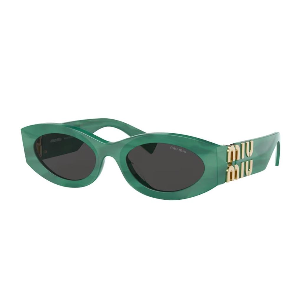 Miu Miu Letter Decorated Irregular Frame Sunglasses Women sunglasses Green SMU11W_E15H_F05S0_C_054