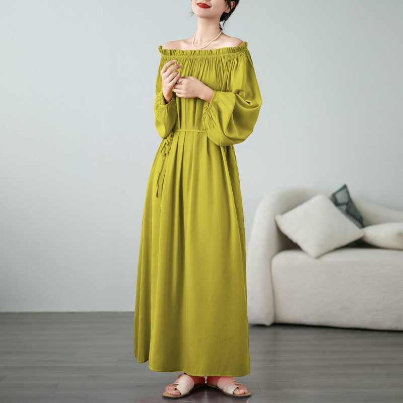 Round Neck Loose Long Dress
