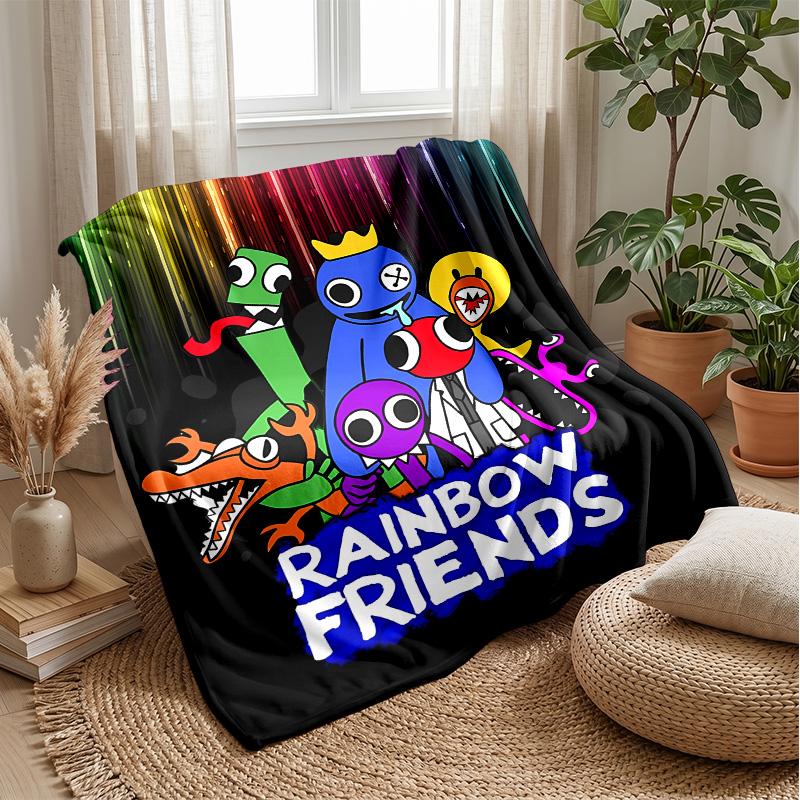 Rainbow friendsPrinted Flannel Blanket Cozy Skin-Friendly Warm Throw for Couch Bed Indoor Daily Use