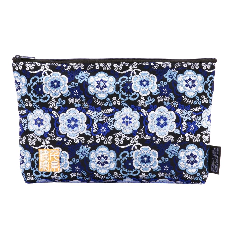 Senshishuin Nishijin Brocade Stamp Book Case by Ayaka Kuro Ruri Pouch/Shrine (Lined) (Medium Size)