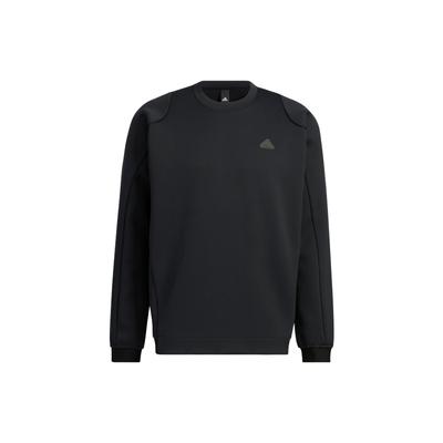 Einfarbiges Logo-Print Rundhals-Sweatshirt Herren Oberteile Schwarz HY5839