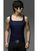 Men's Korean Style Slim Fit Cotton Square Collar Vest for Summer
