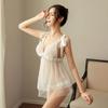 Sexy underwear suspender princess style five-petal flower belt diamond mesh lace splicing lace-up nightdress