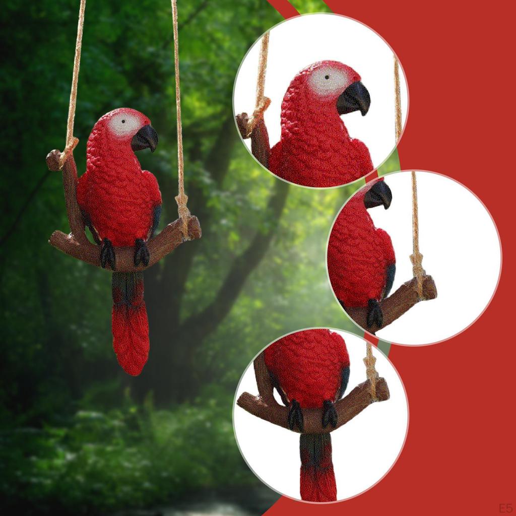 Collectible Garden Bird Statue Parrot Figurine for Home and Yard Decor