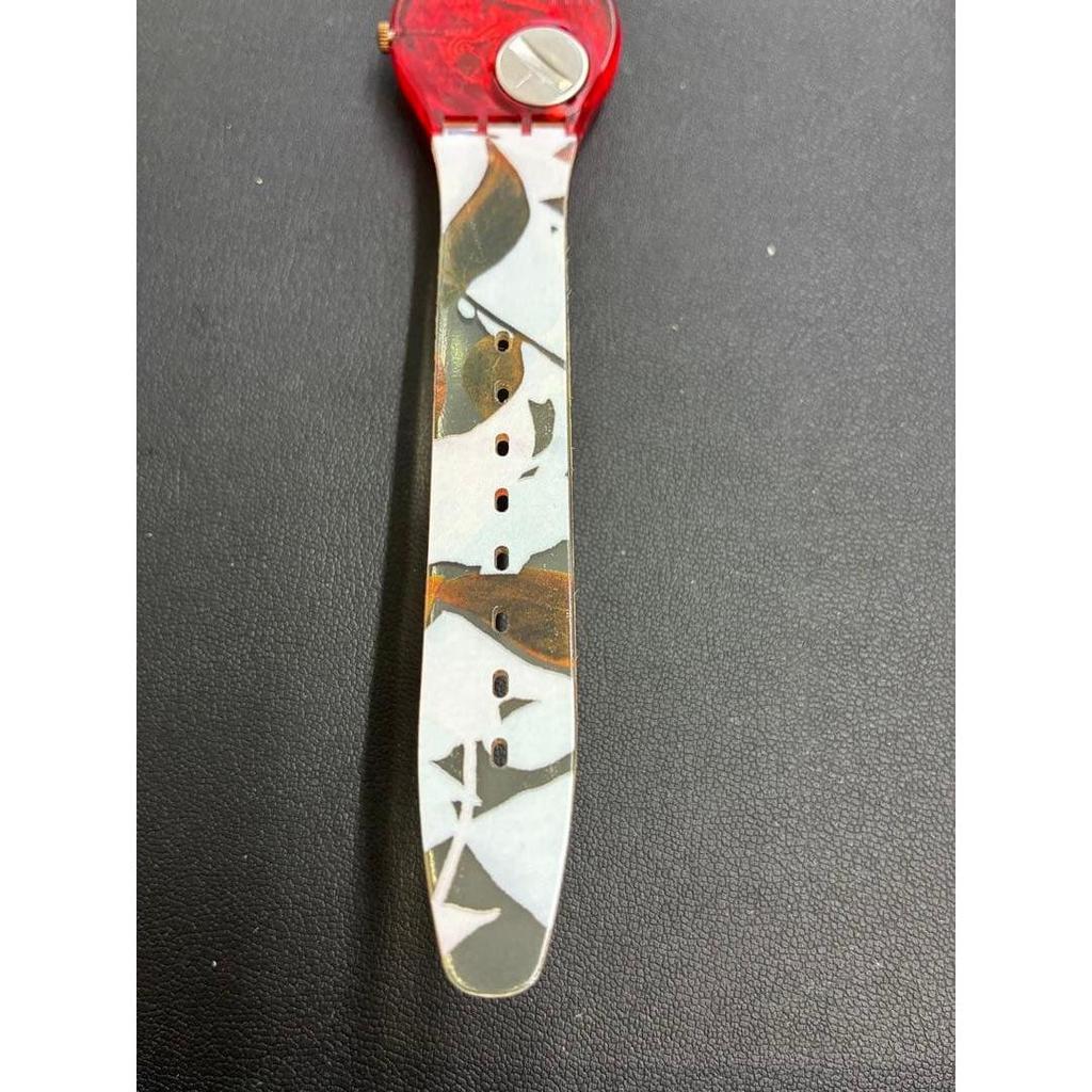 Used Swatch watch botanical pattern analog working item