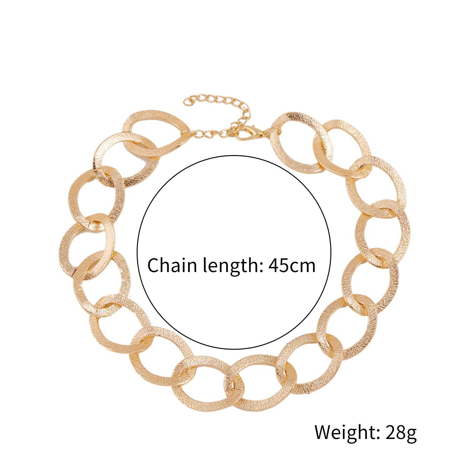 

Ожерелье для женщин Модное простое золото и серебро двухцветное алюминиевое цепное замковое ретро-трендовое преувеличенное ожерелье Ins Ювелирные изделия Элегантное ожерелье