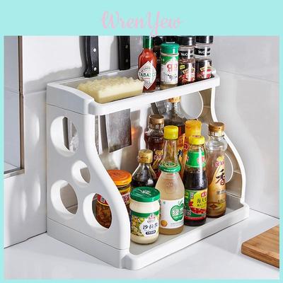 Kitchen Organizer Dual Layer Pp Material With Nonslip Surface For Home Cooking Storage