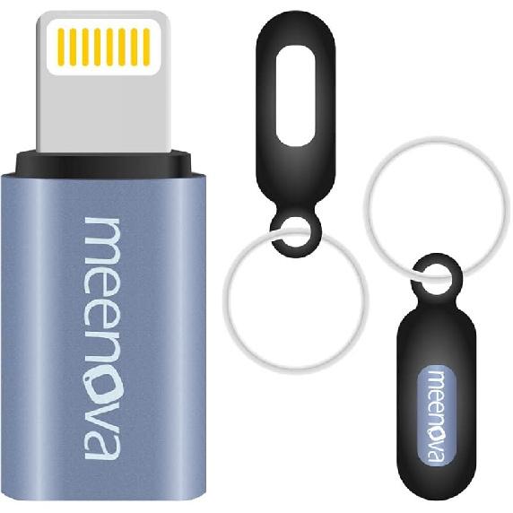 

Адаптер Meenoa 30W USB-C к Lightning с резиновым держателем-брелоком для iPhone 14/13/12/11, адаптер быстрой зарядки PD, адаптер кабеля USB-C к Lightning Keychains