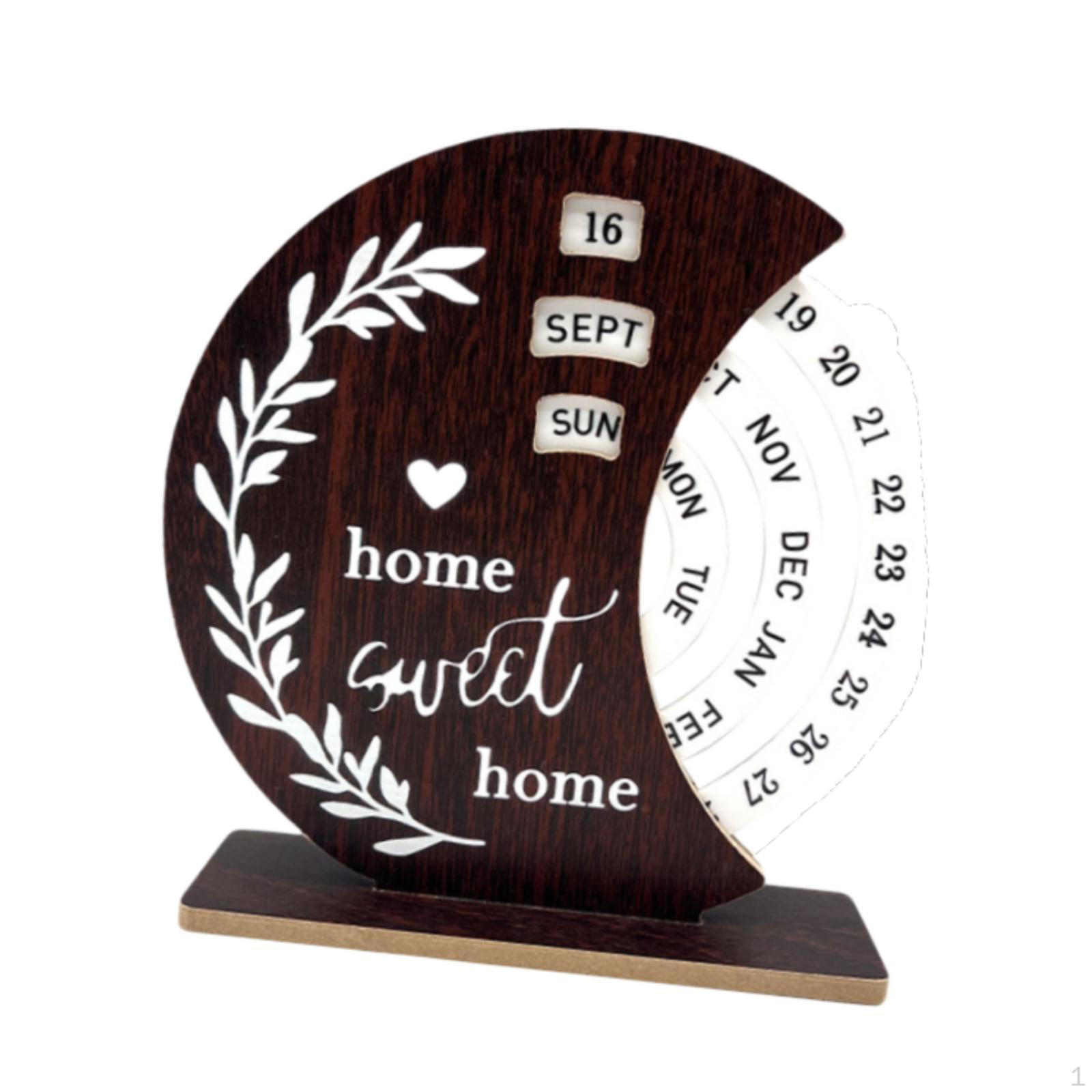 

Деревянный диск Вечный календарь Настольный Креативный ручной вращающийся настольный орнамент для Moon