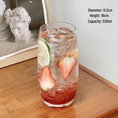 OLOEY 530ml Glass Fruit Tea & Mojito Cup