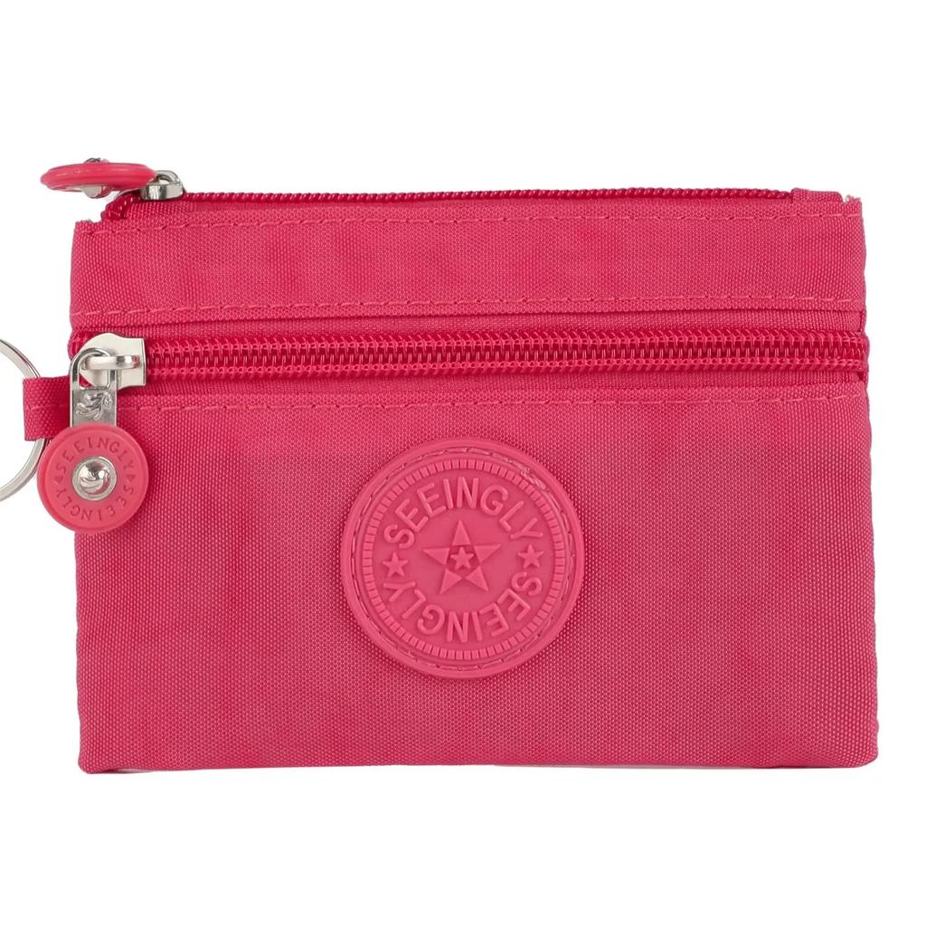 Nylon Solid Color Long Short Bank ID Credit Card Wallet Coin Keys Bags Purse Earphone Storage Bag Purse Pouch Double Zipper