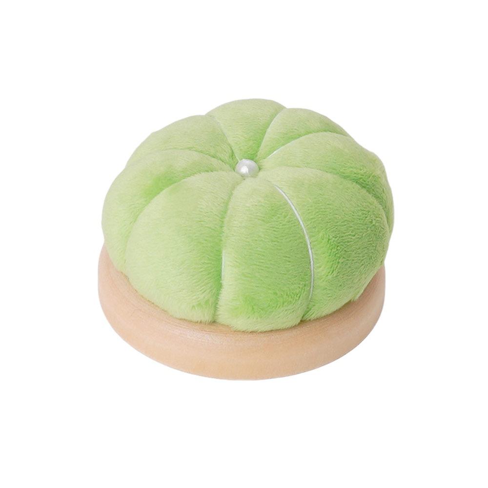 

Creative Pumpkin Pin Cushion Solid Color with Wooden Base Pumpkin Shape Needle Pincushions Pumpkin Shape DIY Craft зелений