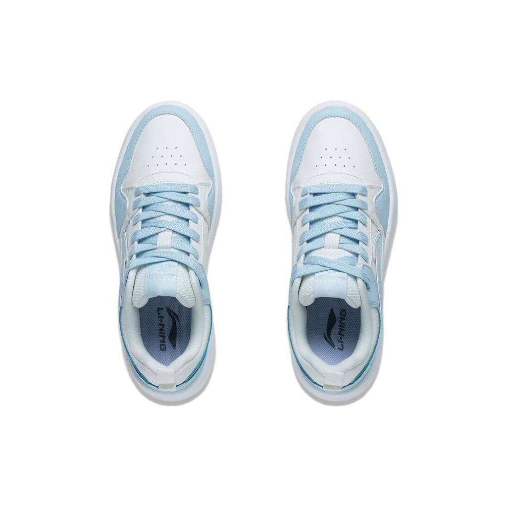 Li Ning Line 2.0 Slip Resistant Abrasion Resistant Low top Skateboard Shoes Women's White Blue AGCT338-3