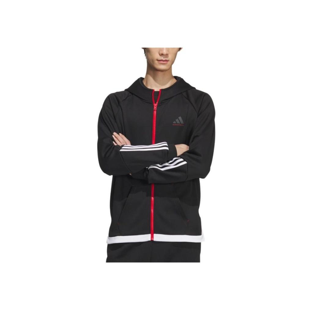 Adidas Basketball FW24 Hooded Zipper Fashion Versatile Jacket Men Jacket Black JL7586