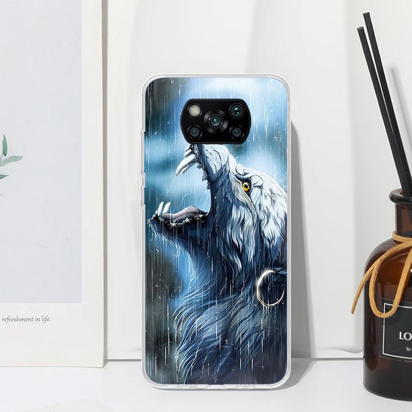 Angry Animal Wolf Fierce Phone Case For Xiaomi Poco X7 X6 X5 M7 M8 Pro F7 Ultra Redmi 15C 15 13C 13 12C 12 10 10C 10A Art Fundas