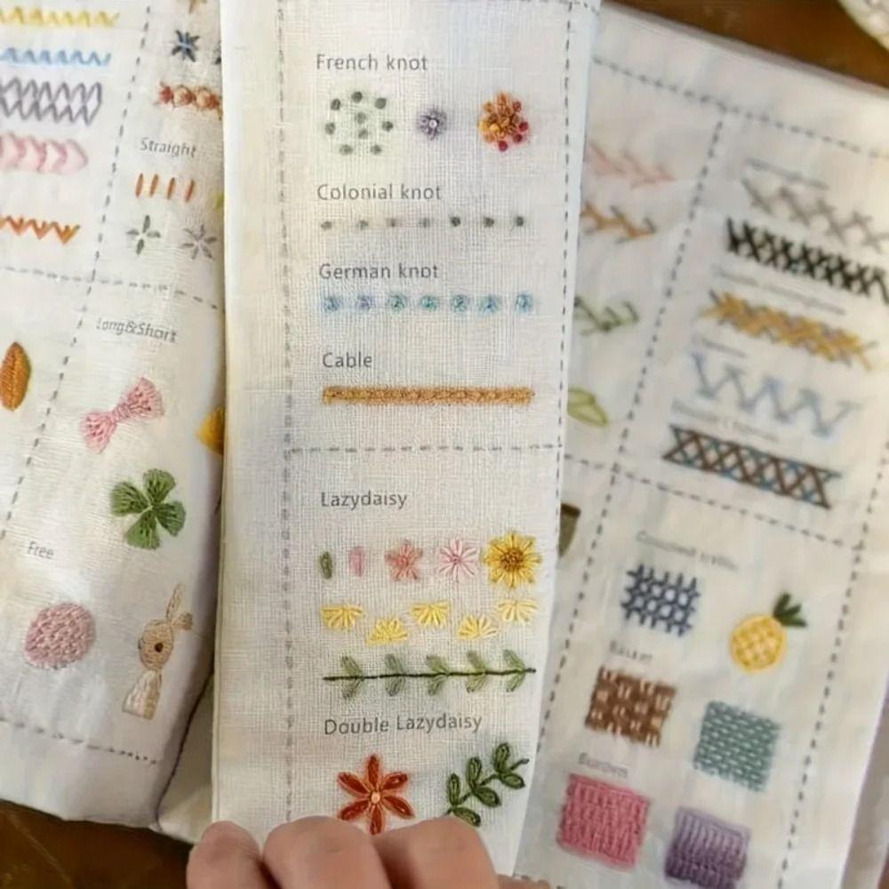 86Pcs/Set Handmade Needlework Embroidery Stitch Book Kit Embroidery Sewing Book  Craft Learning