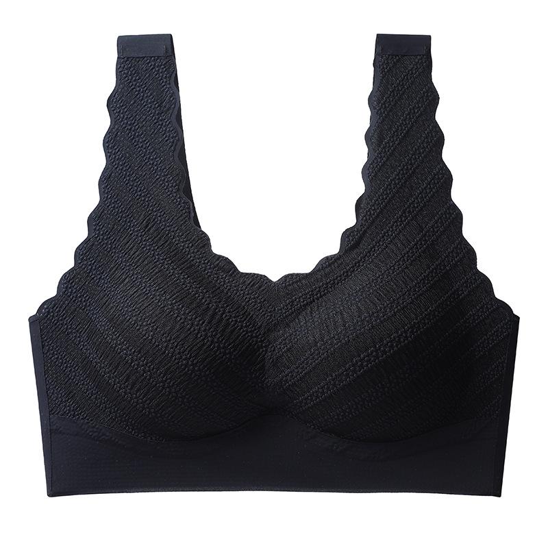 Plus Size Seamless Lace Wireless Support Bra for Women