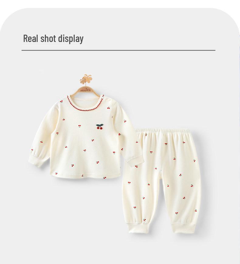 Youqi Children's Long-Sleeved Pajama Set - Soft, Warm Autumn Underwear for Kids