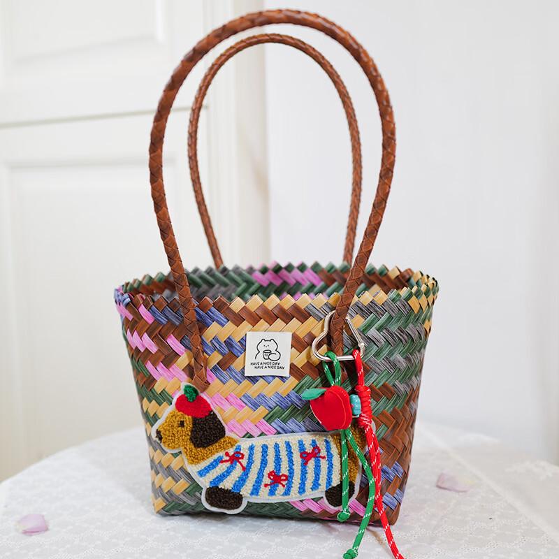Gongziyu Outdoor Picnic Imitation Rattan Basket