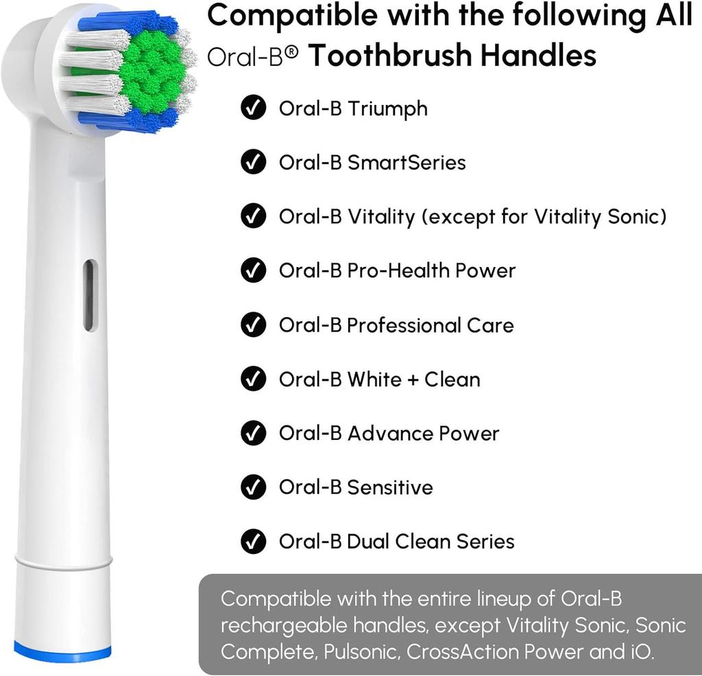4-teilige Ersatz-Zahnbürstenköpfe, kompatibel mit Oral-B Braun Professional Electric Toothbrush Heads, Bürstenköpfen