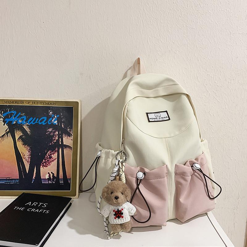 

Nylon Casual Backpack With Color Block Design For Students And Daily Use