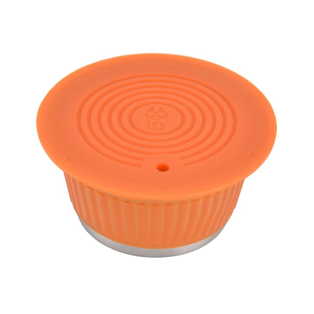 Reusable Coffee Capsule Filter Cup Refillable Filter Dripper Tamper Set for Dolce GustoOrange
