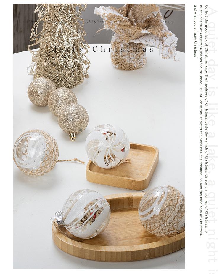 Acryl Weihnachtsbaumschmuck: 9-teiliges Set - 8 cm Schaumstoff-Hängekugeln mit Schneeflocken-Transparentdesign