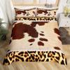 Cowhide Sunflower Duvet Cover Western Farm Animal Skin Bedding Set Microfiber Cow Fur Comforter Cover Twin For Boys Girls Room