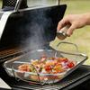 Rectangular Shape Barbecue Basket Stainless Steel Grilling Tray BBQ Grill Basket  Barbecue Cooking