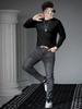 European High-End Rhinestone Printed Round-Neck Sweatshirt for Men, 2025 New Autumn Trendy Brand Long-Sleeve Top, Base Layer Shirt for Men