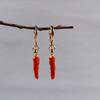 Fashion Red Pepper Chili Ear Buckle Explosion Red Pepper Earrings Y2K Earrings