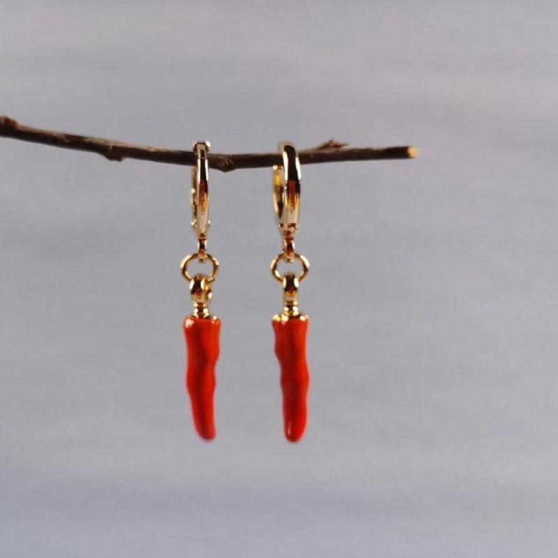 Fashion Red Pepper Chili Ear Buckle Explosion Red Pepper Earrings Y2K Earrings