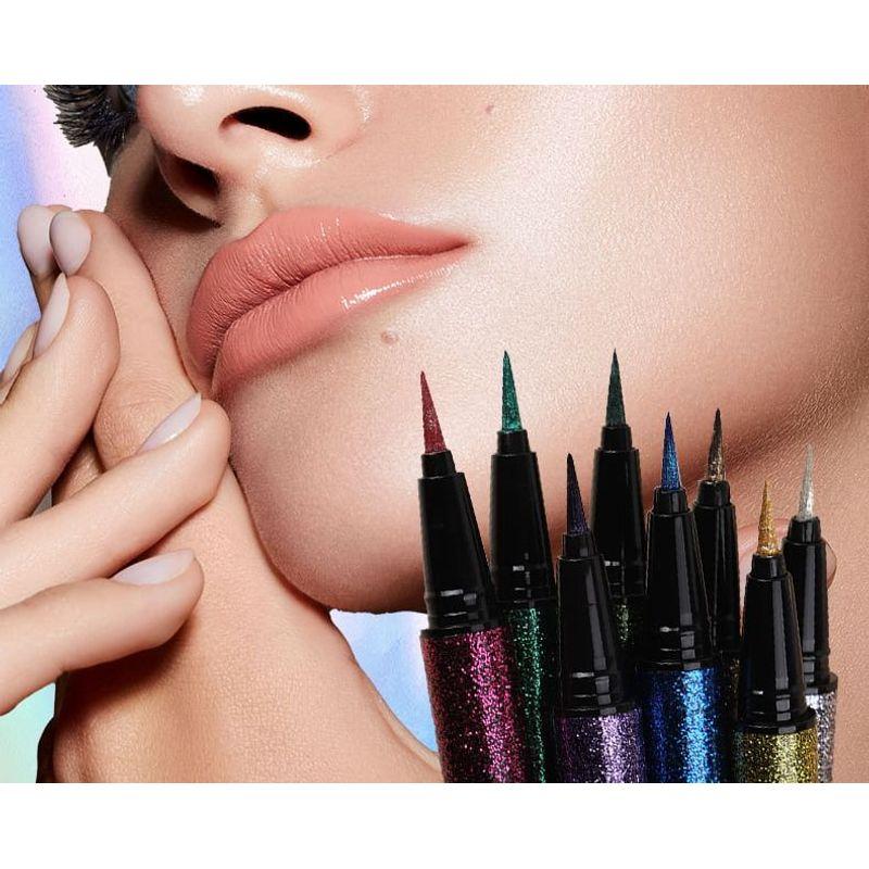 IMAGIC - 8 Farben Glitzer Flüssiger Eyeliner Set