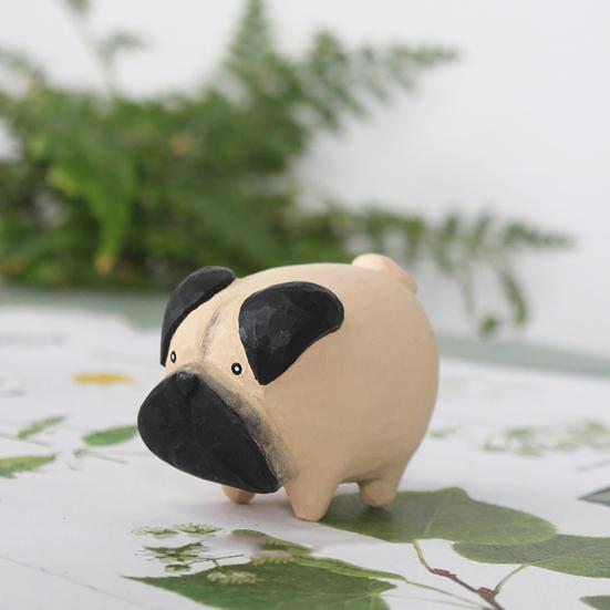 Kleine Holz-Hundefigur, Handgeschnitzte Welpenfigur, Rustikale Sammler-Tierstatue für Heim-Schreibtischdekoration, Geschenke für Hundeliebhaber