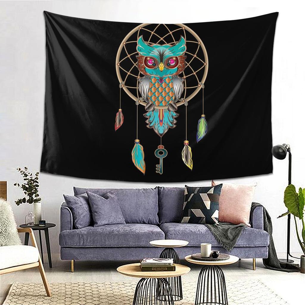 Native Mandala Owl American Tapestry Decoration Art Aesthetic Tapestries for Living Room Bedroom Home Wall Cloth Wall Hanging