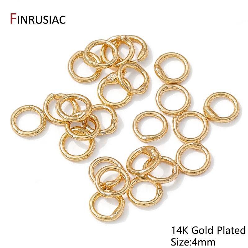 

4-8mm 14/18K Gold Plated Brass Solid Closed Jump Ring,Closed Split Rings Connector For DIY Jewelry Making Accessories 20 pieces