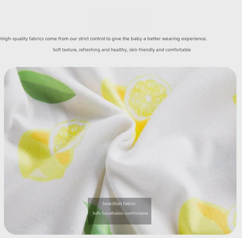 Sommer Neugeborenen Strampler mit Zitronenprint und Puffärmeln