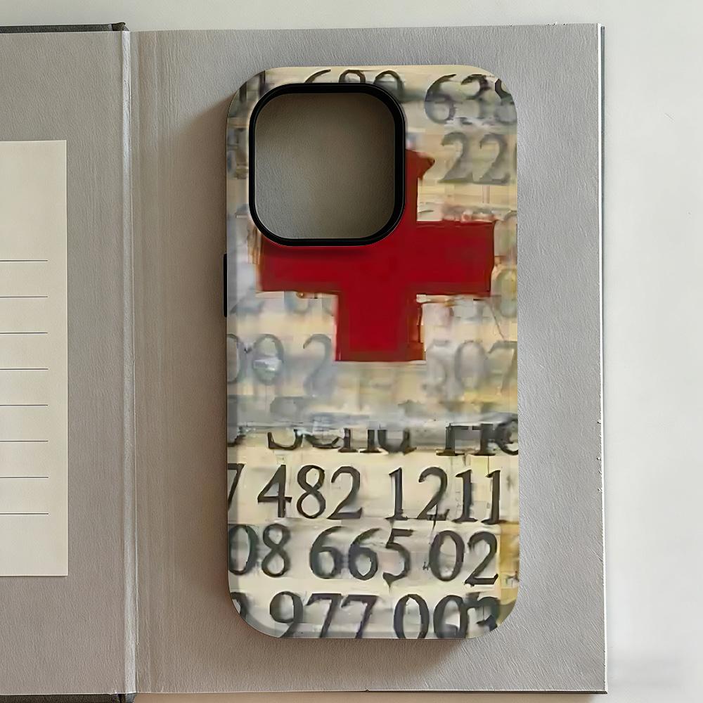 

Ins Retro Cross Pattern Phone Case for iPhone 17 16e 16 15 14 13 12 11 X XS XR XSMAX 7 8 Air Pro Max Plus Luxury Double-layer iPhone 17