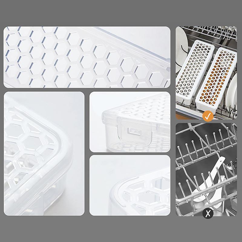 Dishwasher Tableware Cleaning Box Chopstick Cage Plastic Chopsticks Spoons Drain Storage Rack Tableware Storage Basket