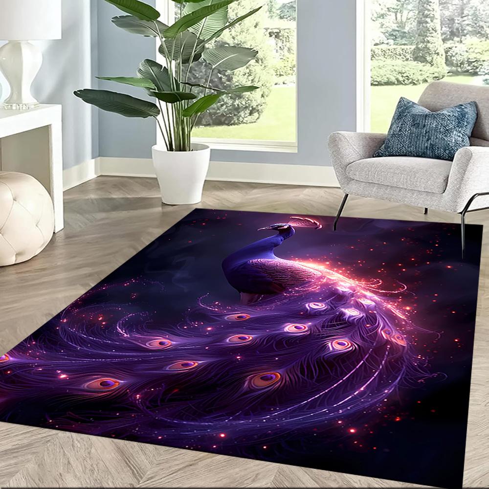 Elegant Peacock Fantasy Art Floor Mats for Living Room, Bedroom and Room Decoration Are Suitable for Gifts.