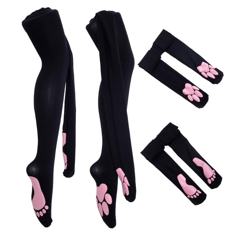 Cat Paw Thigh High Stockings Cosplay Kitten Claw Stockings High Waist Pantyhose