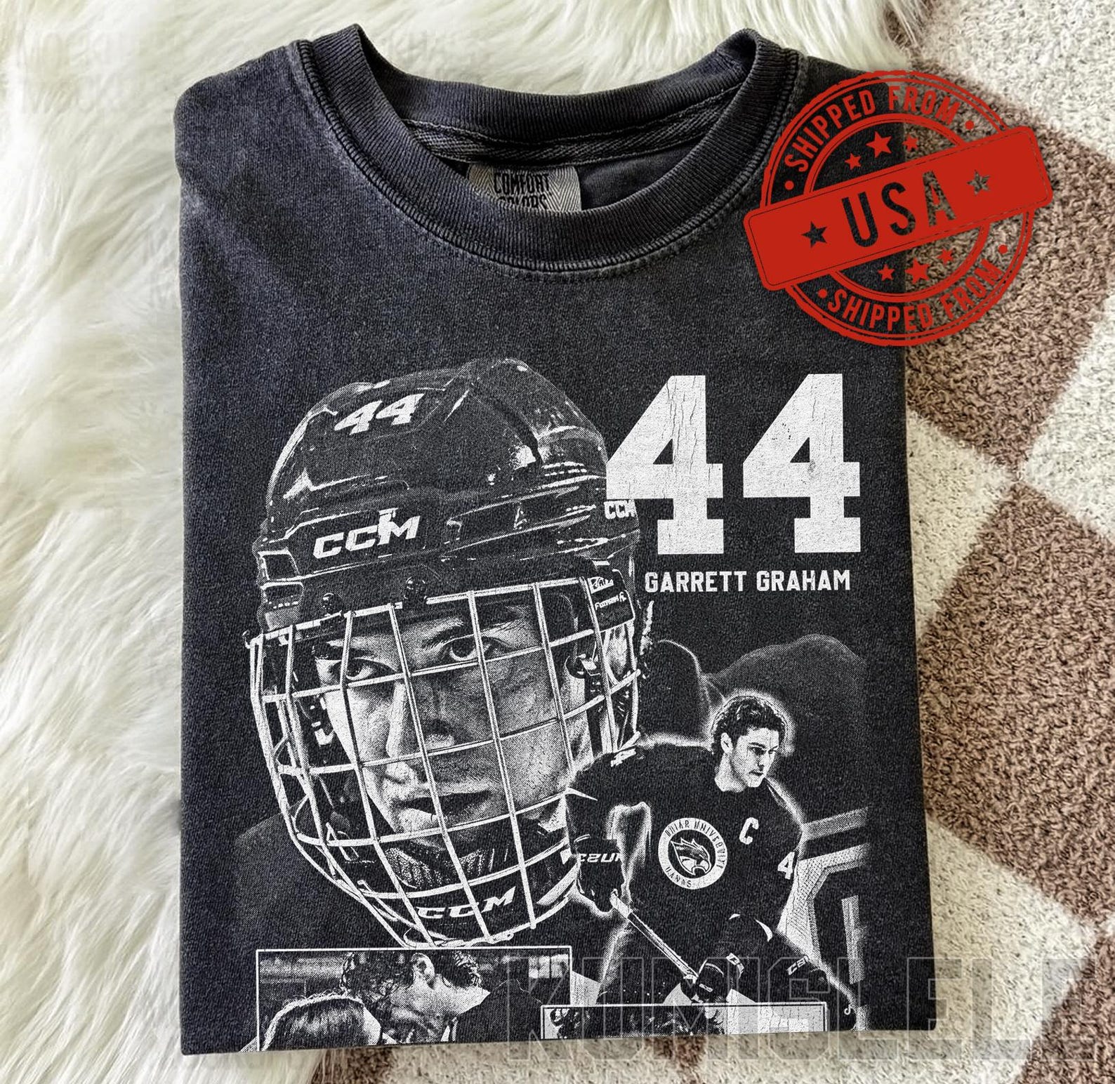 Garrett Graham 44 Vintage T-Shirt, Briar University Hockey Shirt, Bookish Merch, The Deal Elle Kennedy Fan Gift, Comfort Colors Tee 4XL