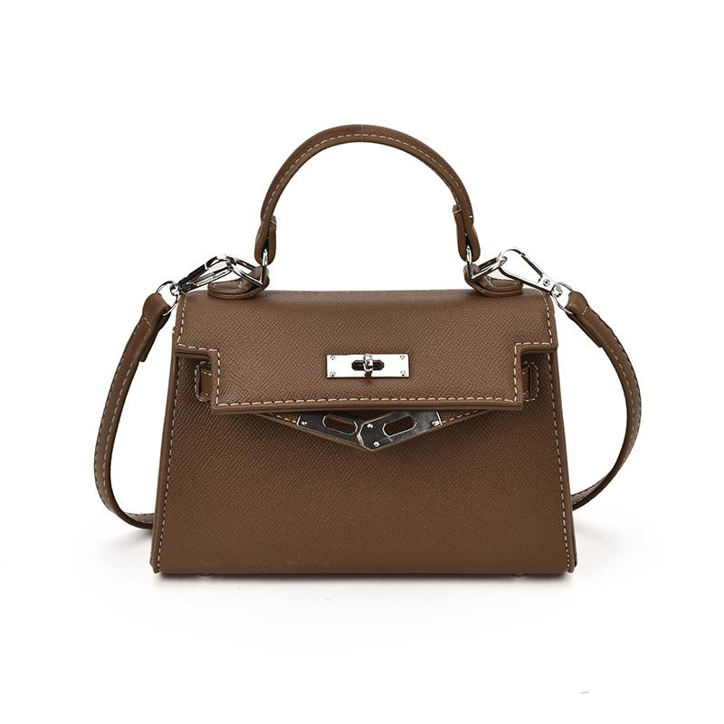 

Новый стиль женская сумка элегантная текстурированная кожаная сумочка с застежкой-замком универсальная сумка через плечо с ручкой сверху большой вместимости S серый