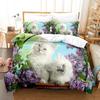 3D Pet Cat Comforter Bedding Set For Kids Cute Kitten And Tiger Duvet Cover For Boys And Girls Mysterious Black Cat Bedspread