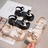 Korean Style Girls Kids Bowknot Pearl Princess Summer Beach Sandals