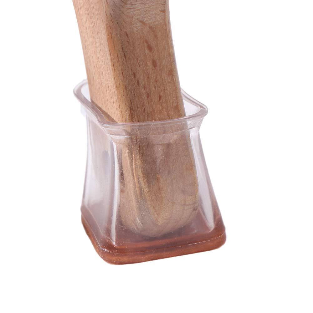 Silent Floor Protectors Chair Leg Cover Square Non-Slip Chair Feet Cover Thickened Reduce Noise Silicone Leg Caps Hardwood