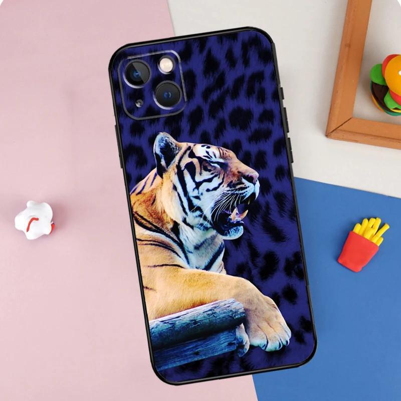 iPhone15 Mini mobile phone case, tiger leopard print leopard mobile phone case, painted anti-drop for anti-drop.